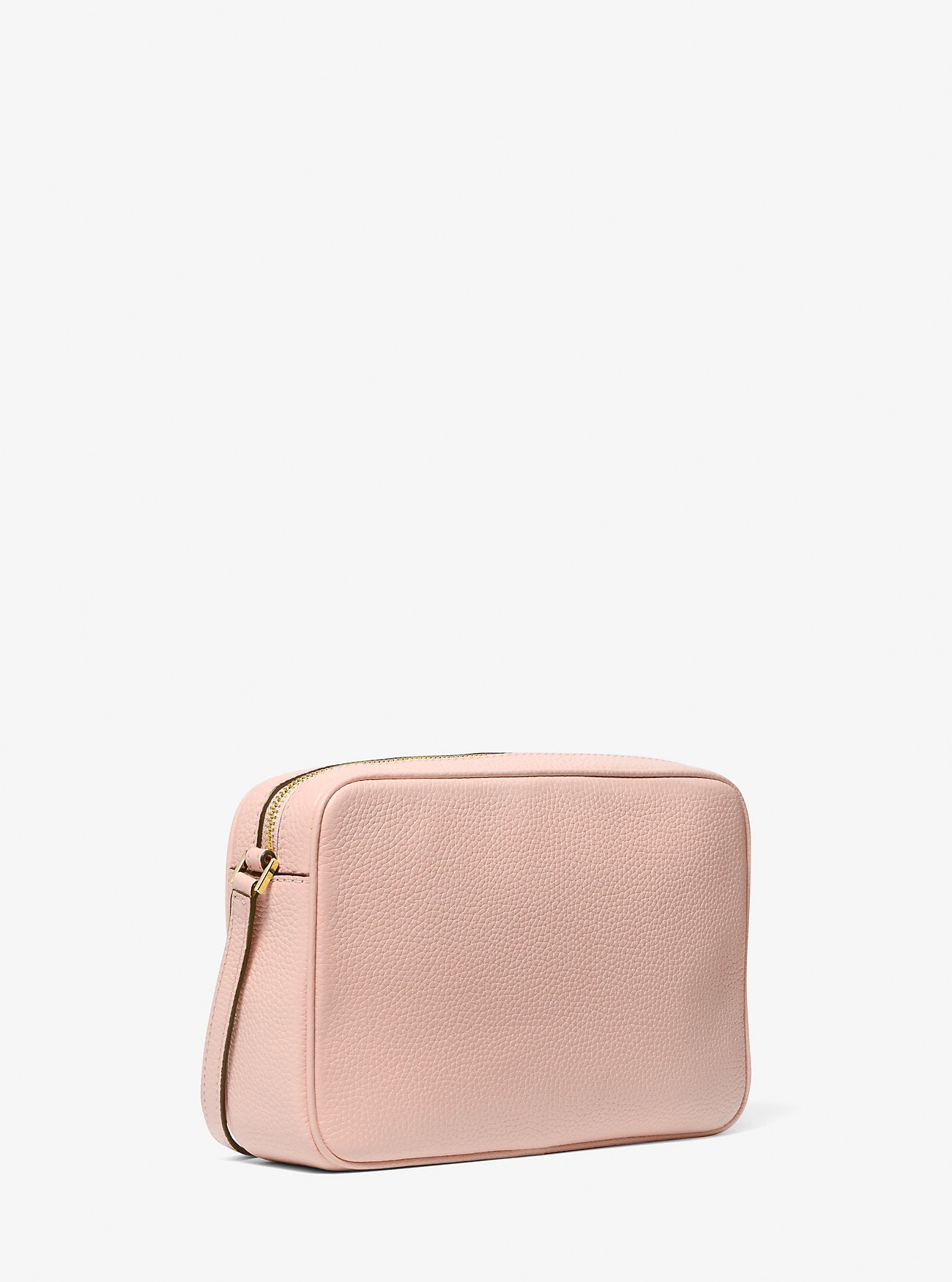 Jet Set Large Pebbled Leather Crossbody Bag (Soft Pink)