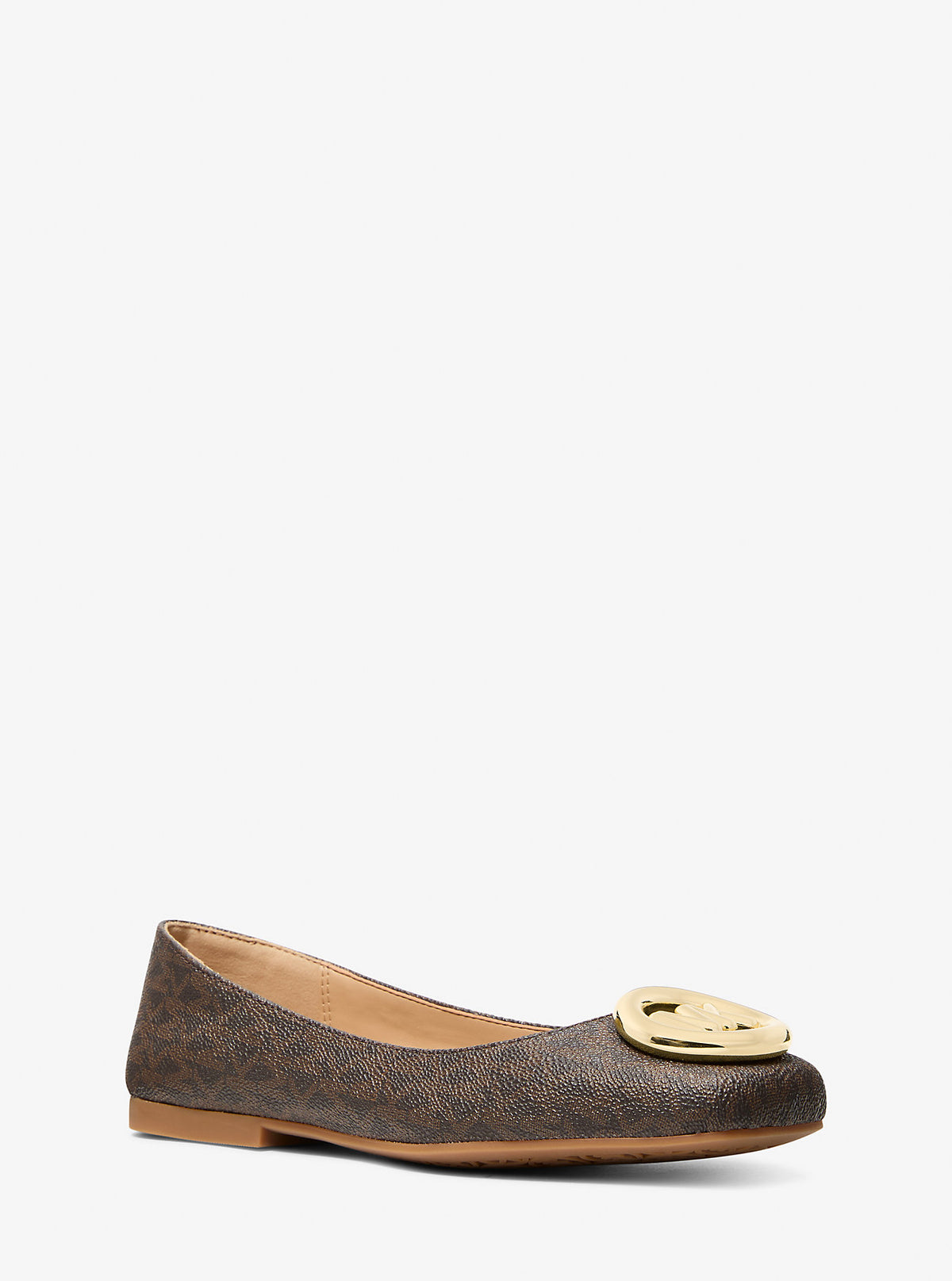 Milan Signature Logo Ballet Flat (Brown)