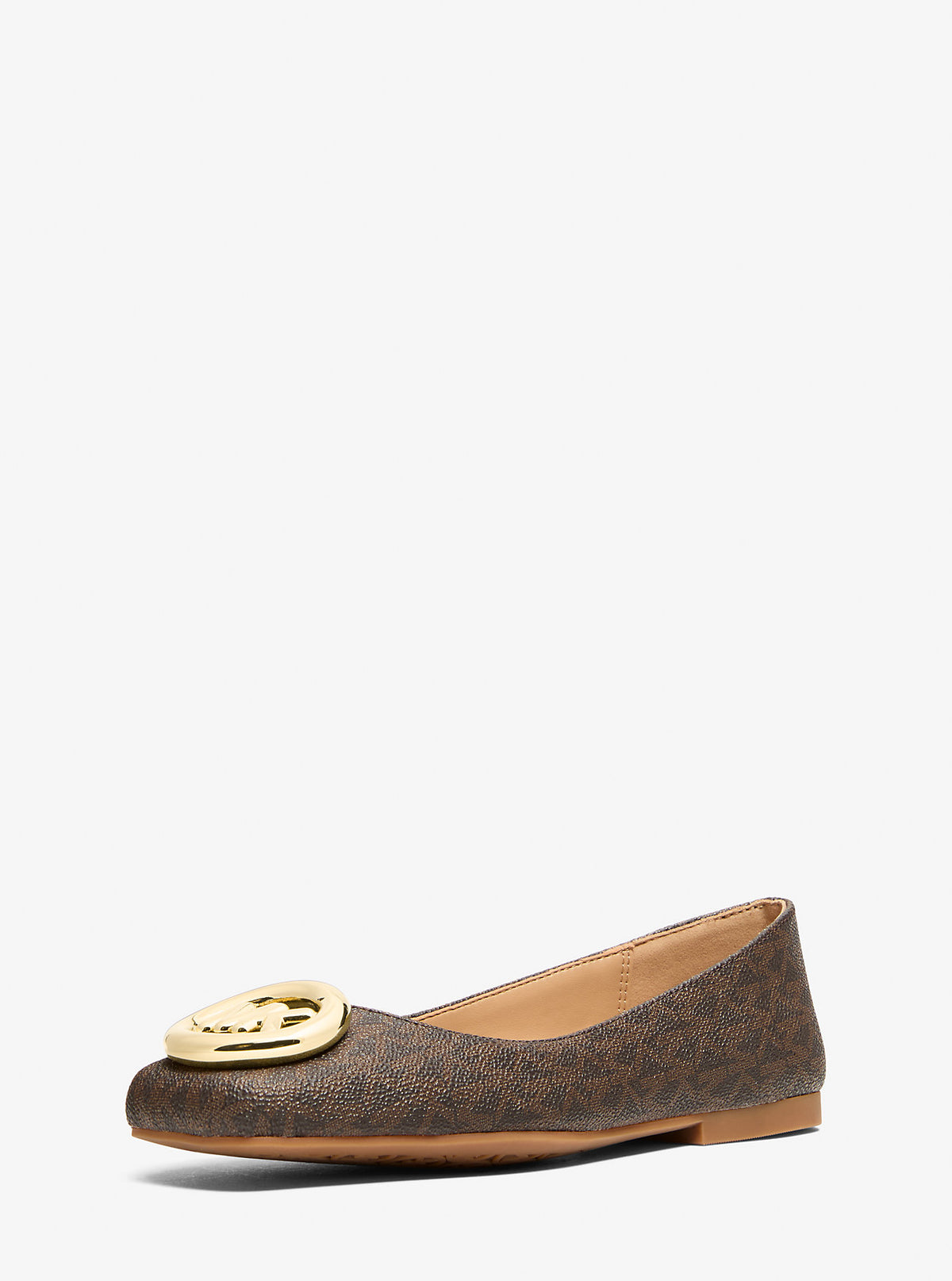 Milan Signature Logo Ballet Flat (Brown)