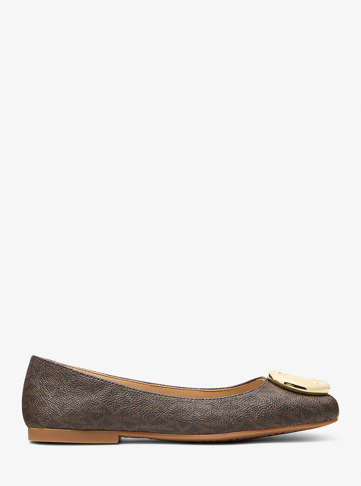 Milan Signature Logo Ballet Flat (Brown)