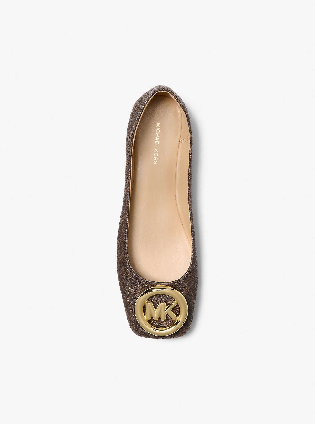 Milan Signature Logo Ballet Flat (Brown)