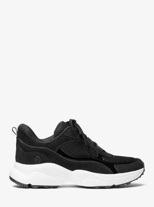 Katrina Suede and Mesh Trainer (Black)