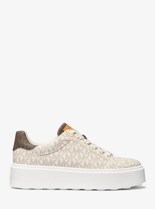 Romey Two-Tone Signature Logo Platform Sneaker (Vanilla)