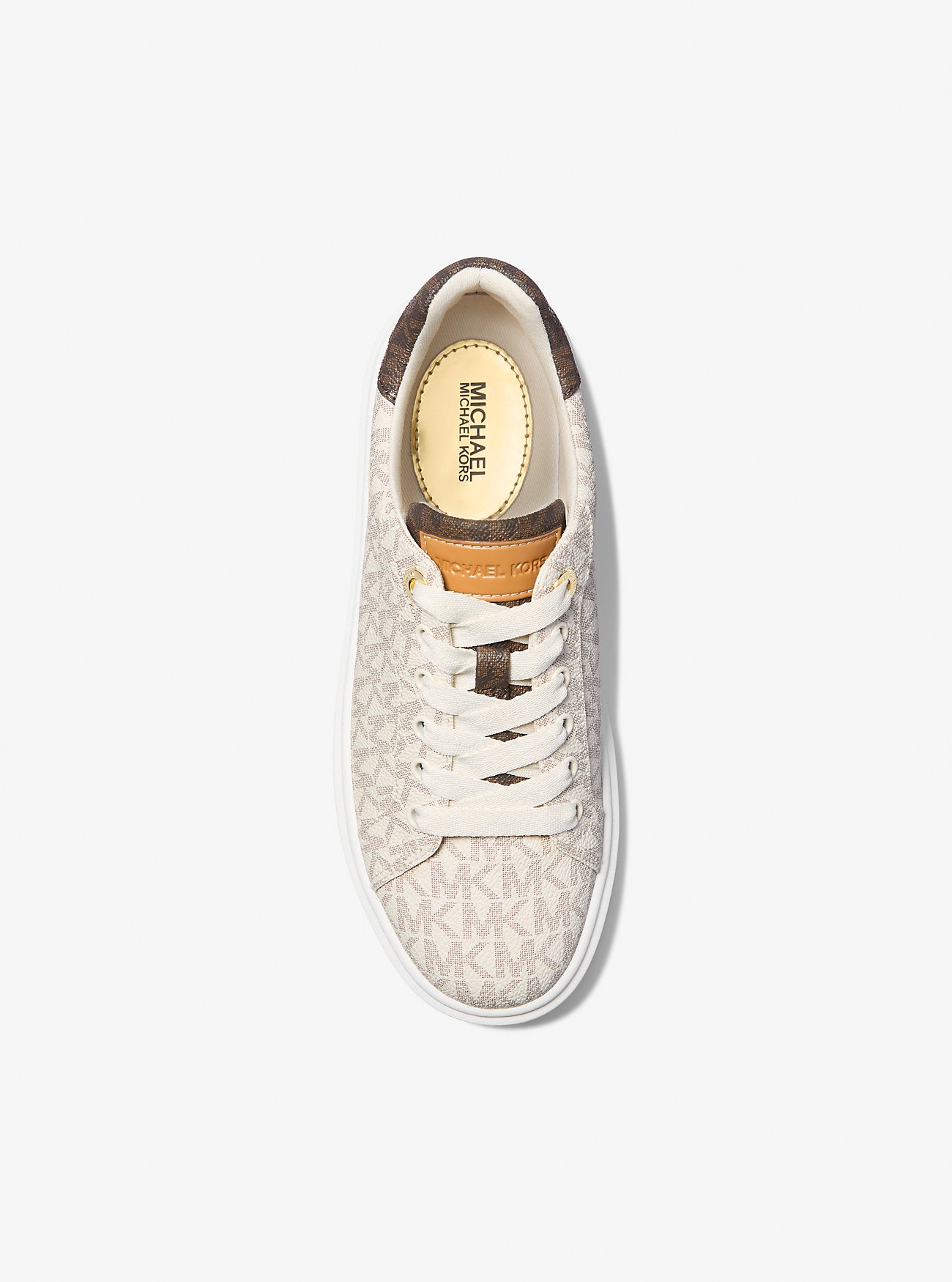 Romey Two-Tone Signature Logo Platform Sneaker (Vanilla)