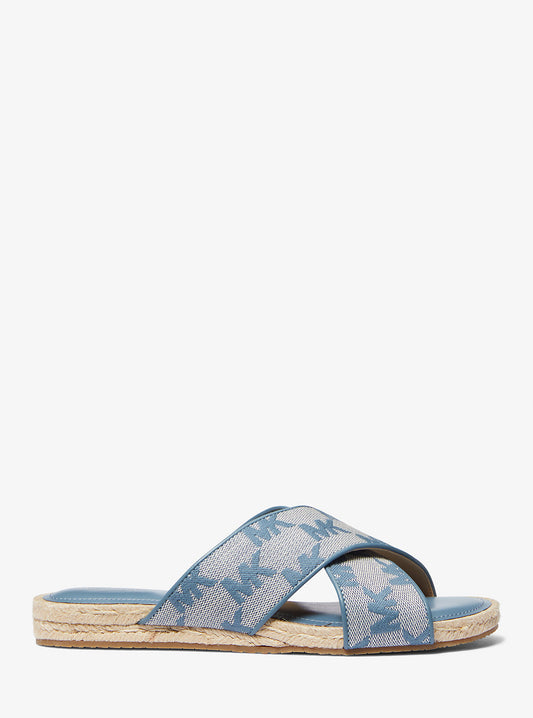 Jolie Logo Jacquard Espadrille Sandal (Denim)