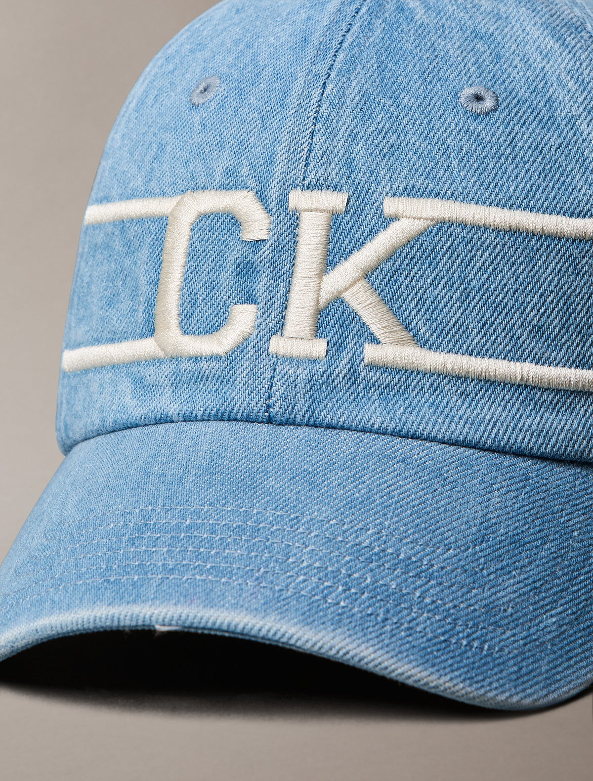 Denim Varsity Monogram Logo Baseball Cap