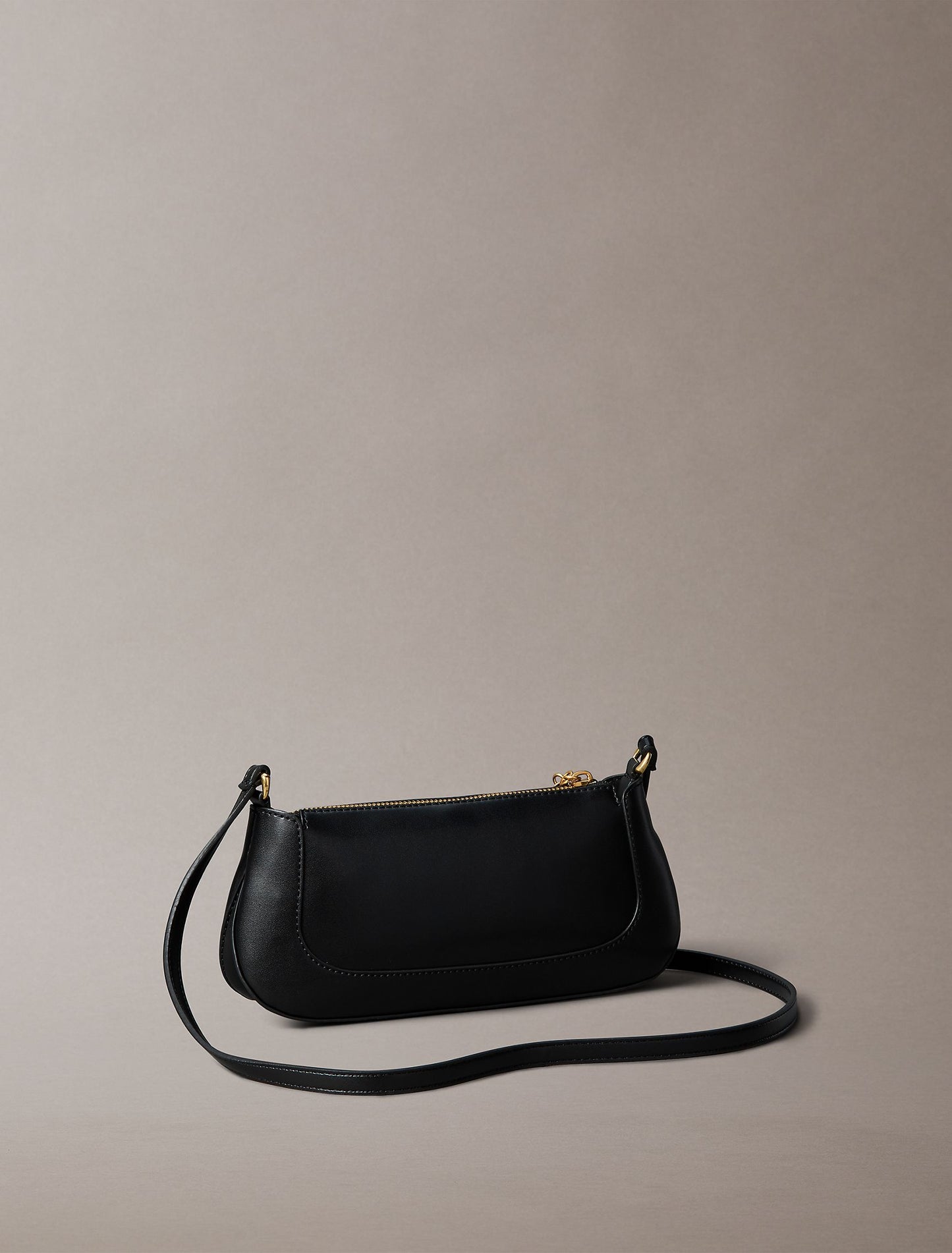 Long Zip Crossbody Bag (Black)