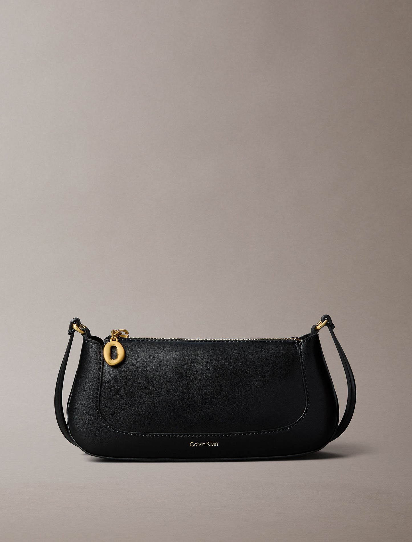 Long Zip Crossbody Bag (Black)