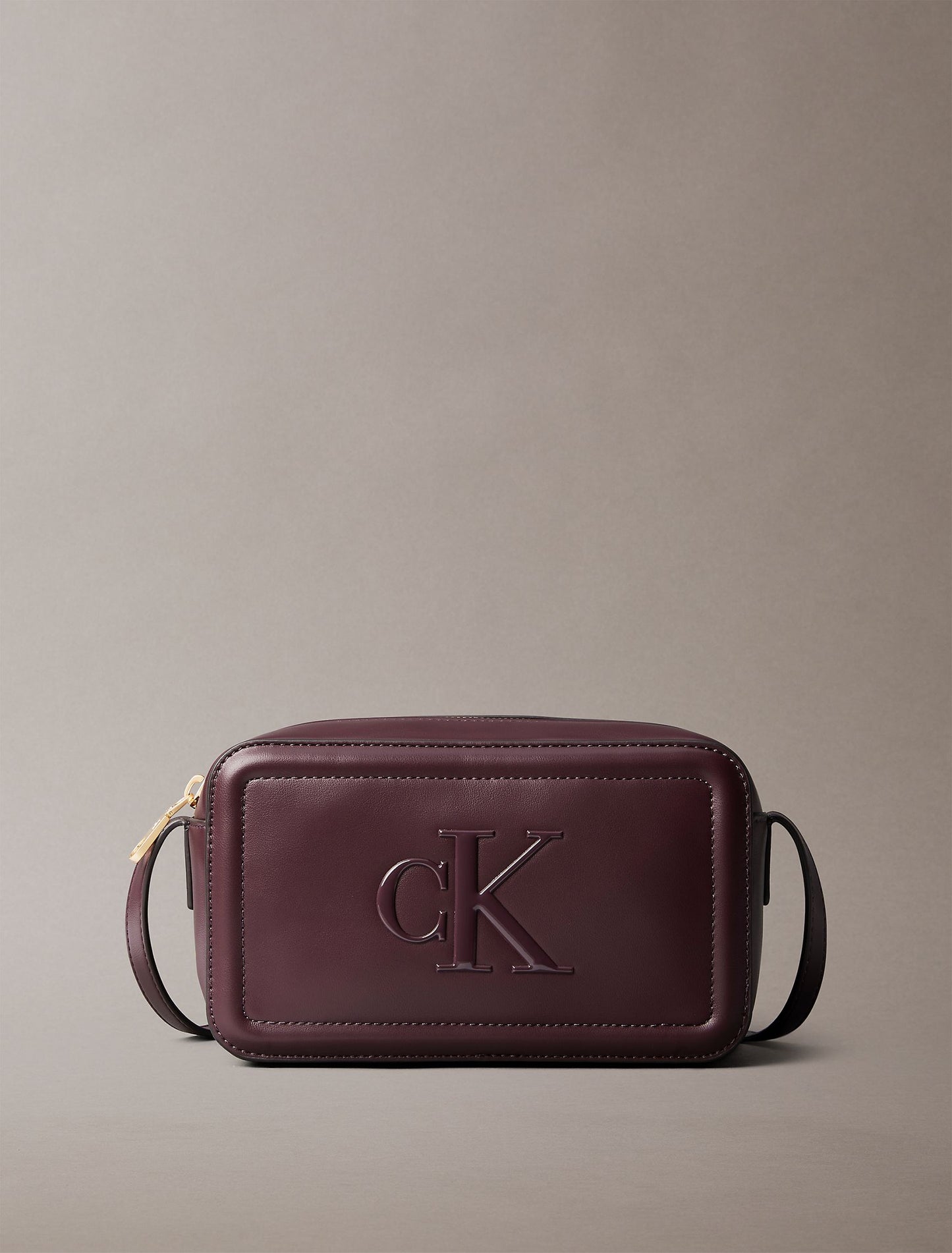 Embossed Monogram Camera Bag (Fudge)
