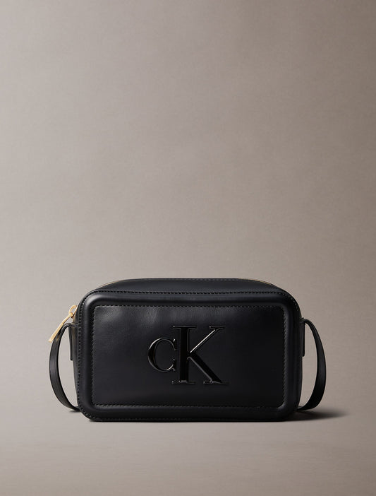 Embossed Monogram Camera Bag (Black)