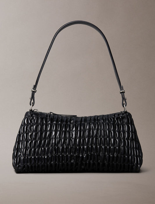 Ruched Shoulder Bag (Black)