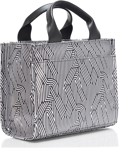 Hadlee Small Canvas Tote (Black / White)