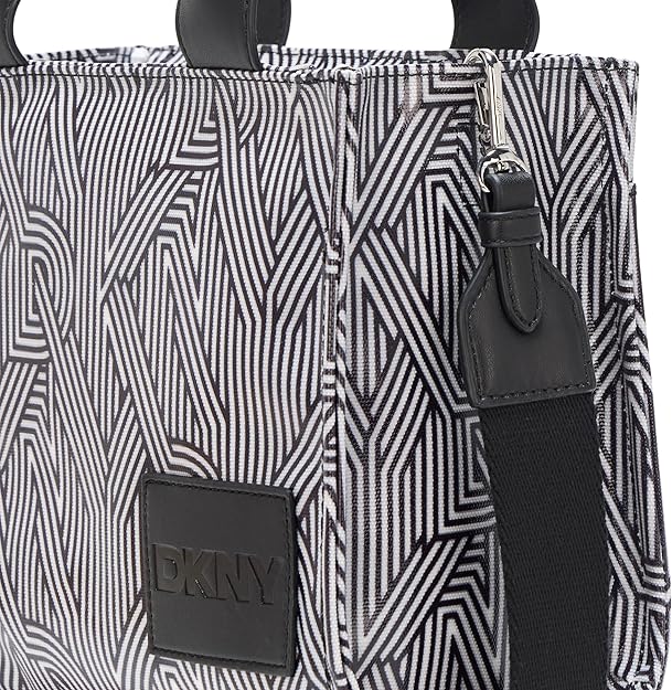 Hadlee Small Canvas Tote (Black / White)