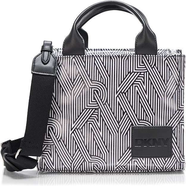 Hadlee Small Canvas Tote (Black / White)