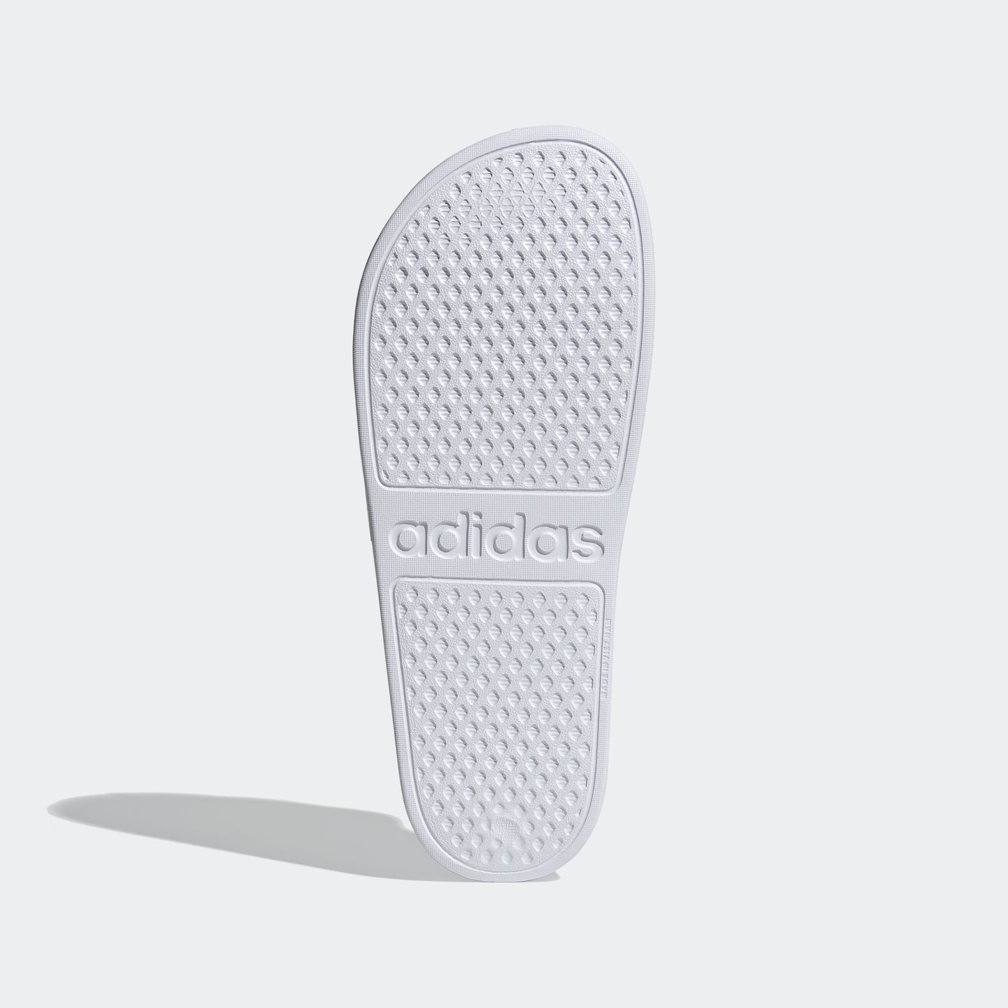 Adilette Aqua Slides (White / Platinum Metallic)