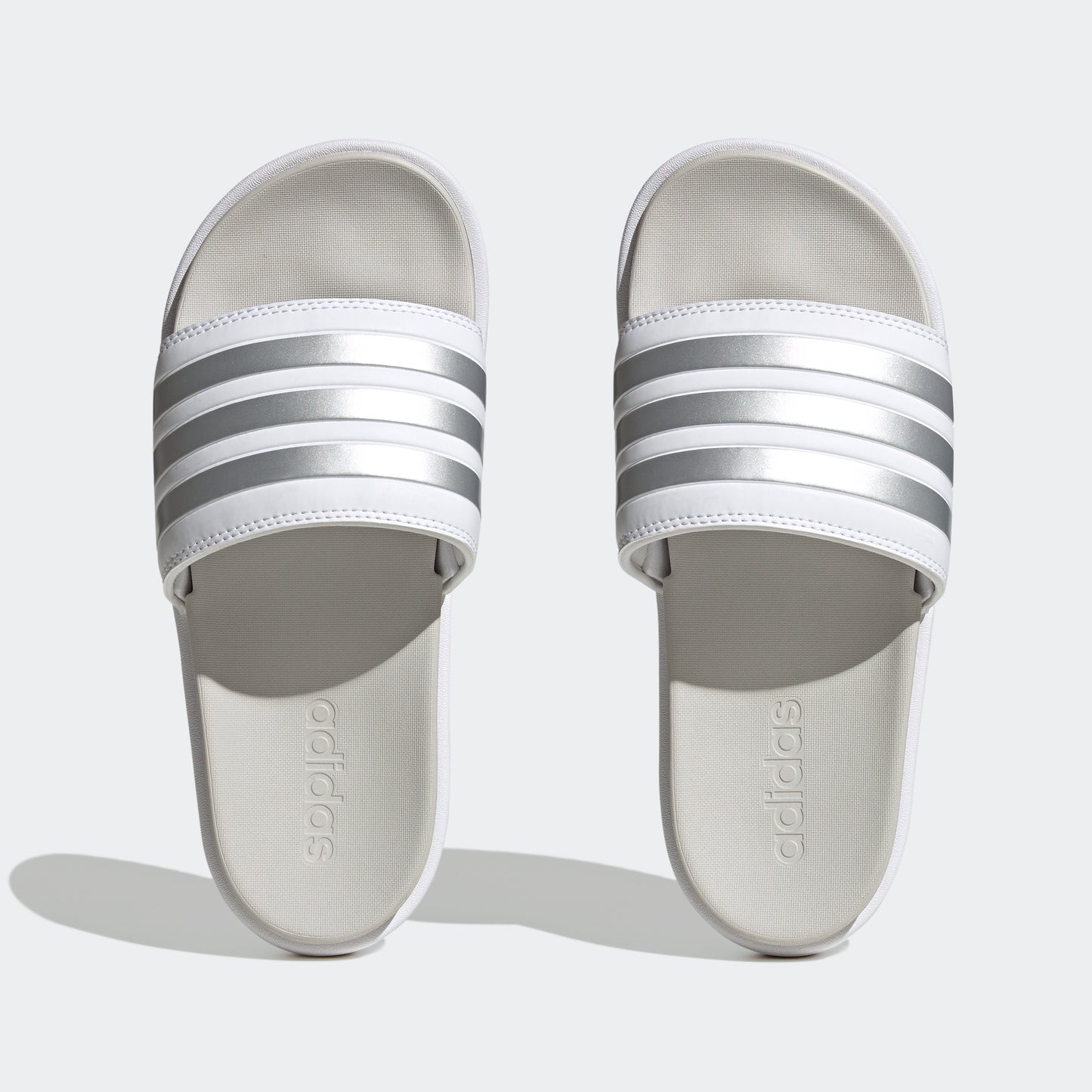 Adilette Platform Slides (White / Metallic)