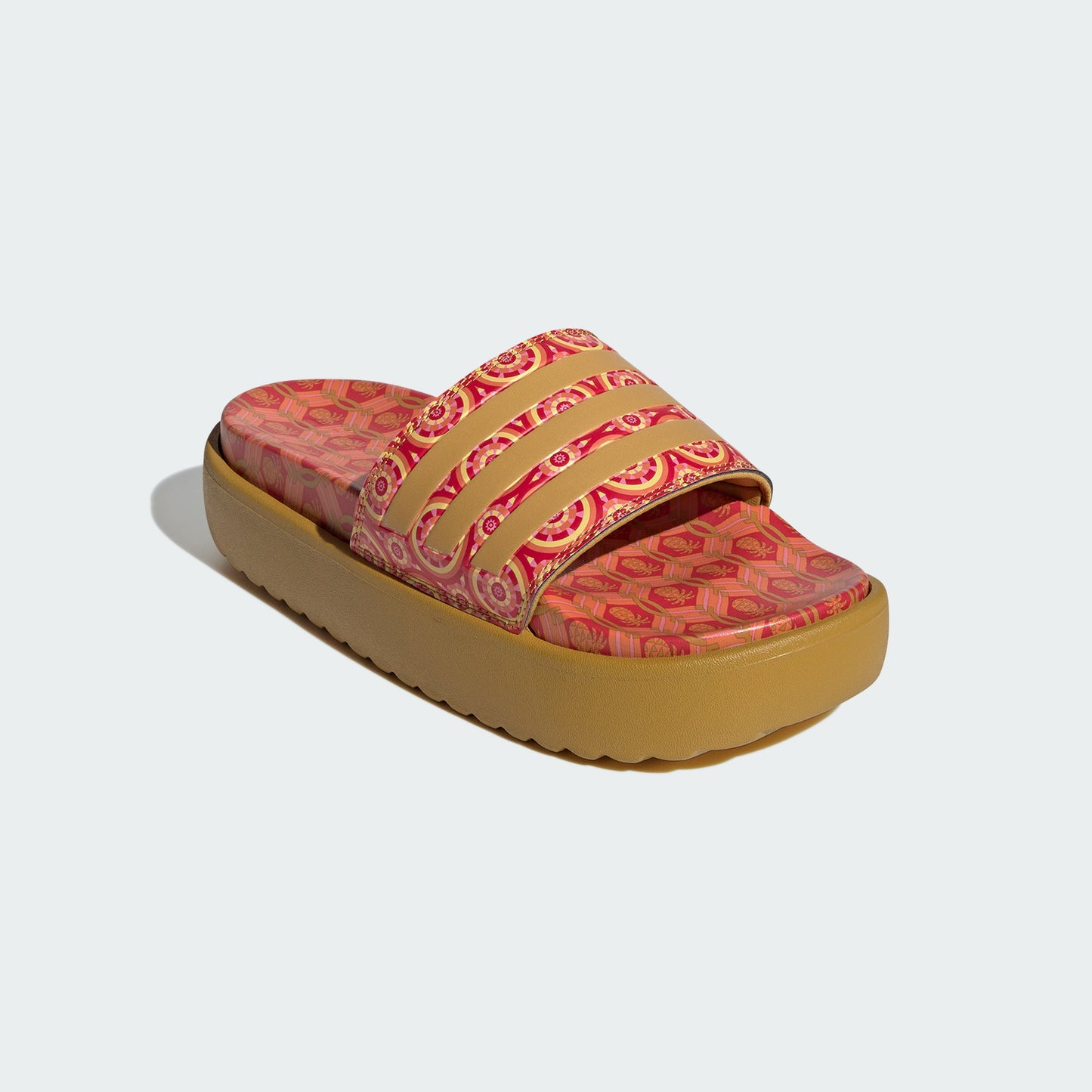 Adilette Platform Slides (Victory Gold/Tomato)