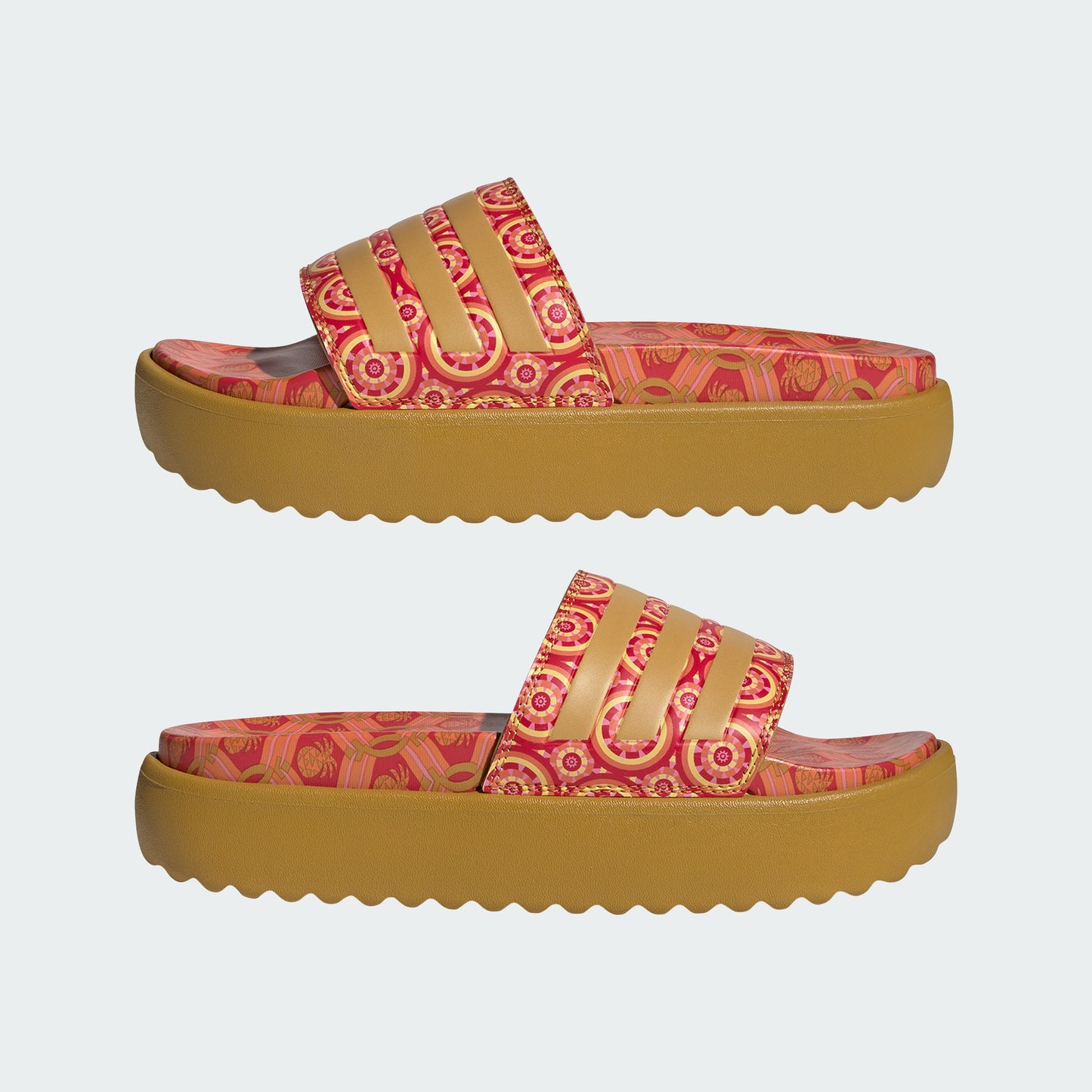 Adilette Platform Slides (Victory Gold/Tomato)