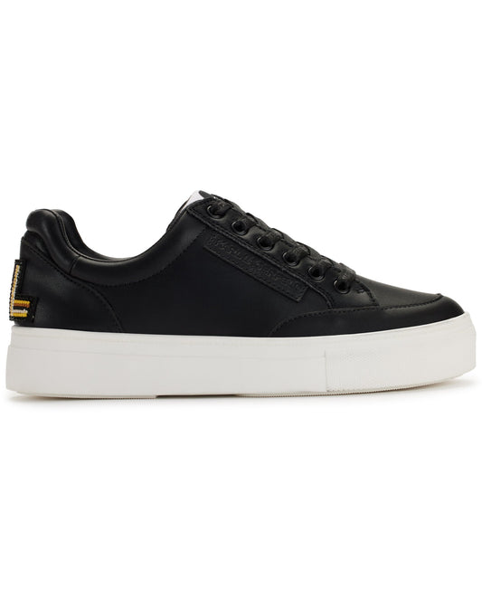 Calico Patch Embellished-Heel Sneakers (Black)