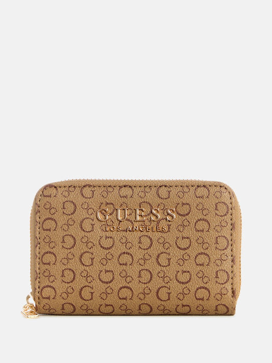 Saffron Small Logo Zip Wallet (Mocha)
