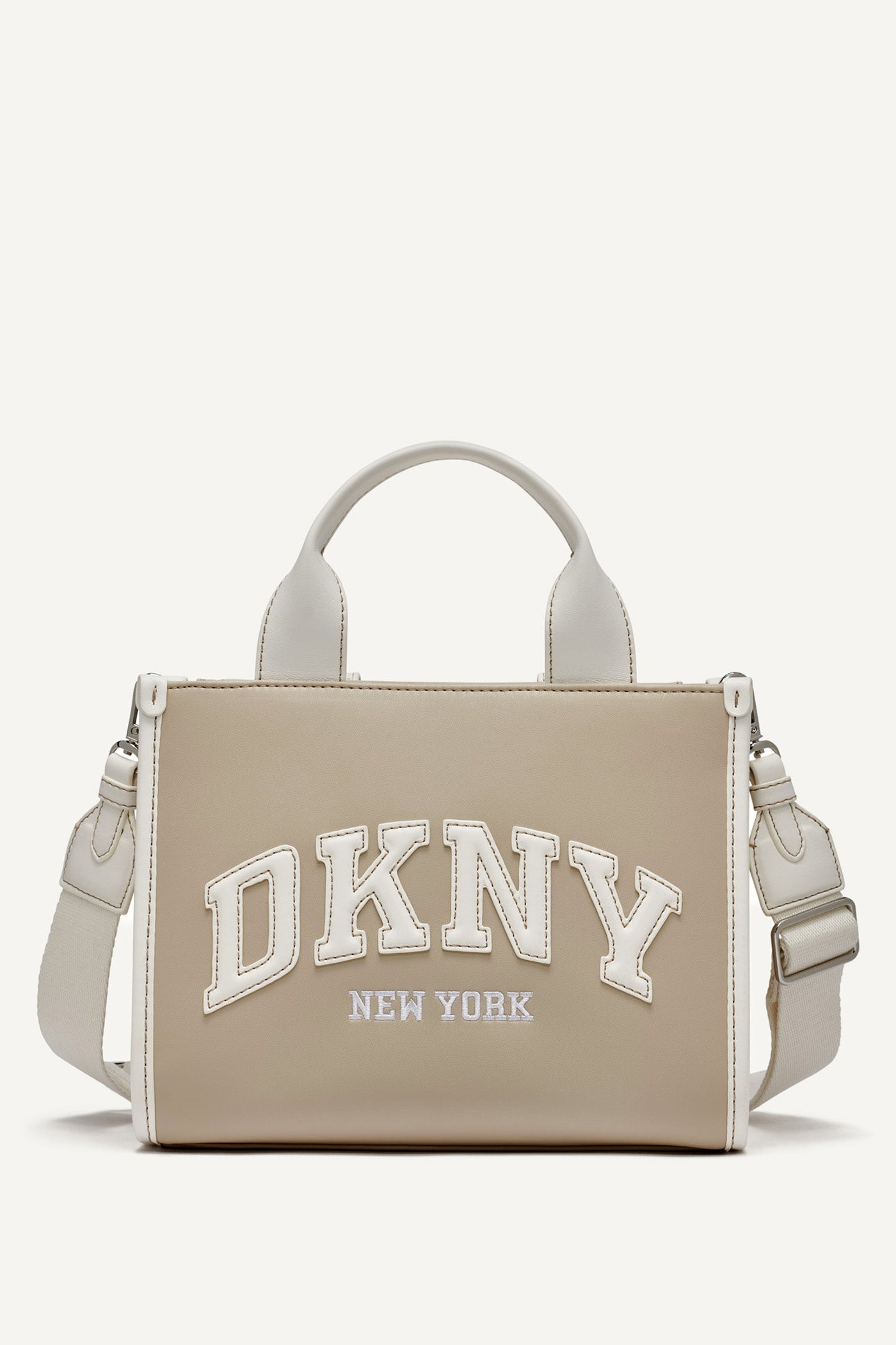 Hadlee Small Embellished Logo Tote (Taupe / Marshmallow)