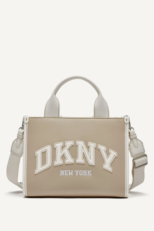 Hadlee Small Embellished Logo Tote (Taupe / Marshmallow)