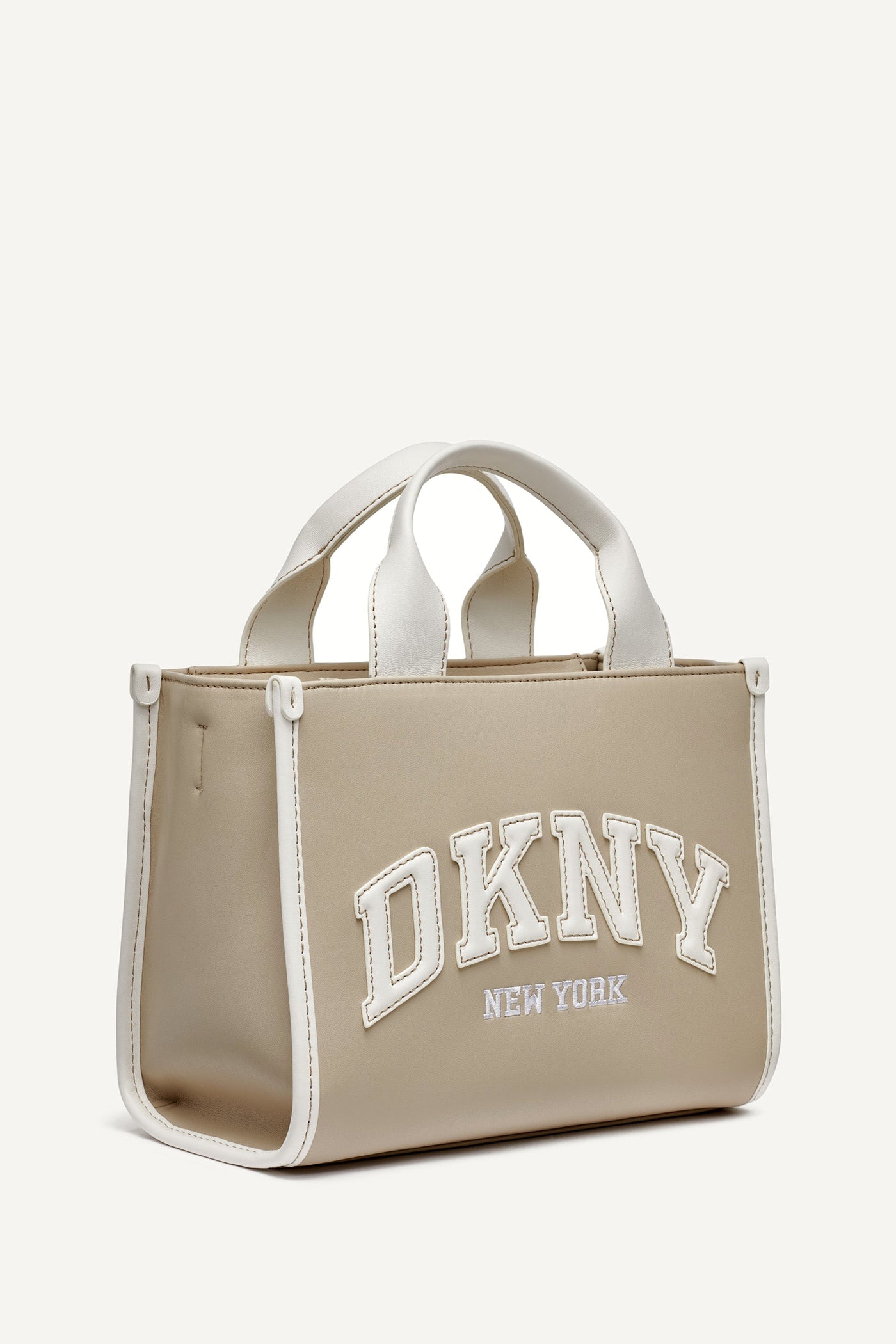 Hadlee Small Embellished Logo Tote (Taupe / Marshmallow)