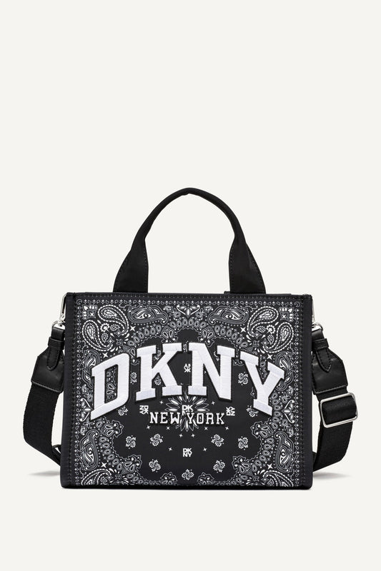 Hadlee Small Embroidered Logo Tote (Black)