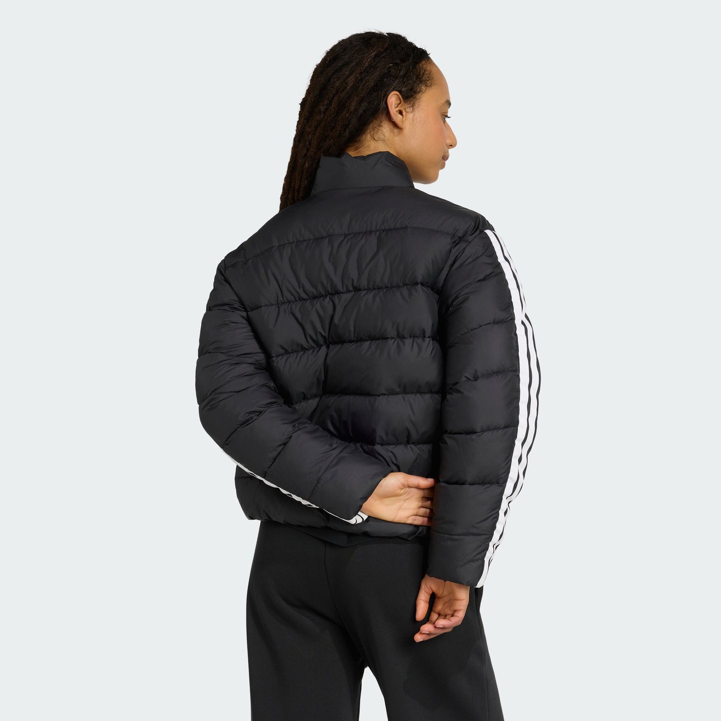 Essentials CLIMAWARM 3-Stripes Synthetic Down Jacket (Black)