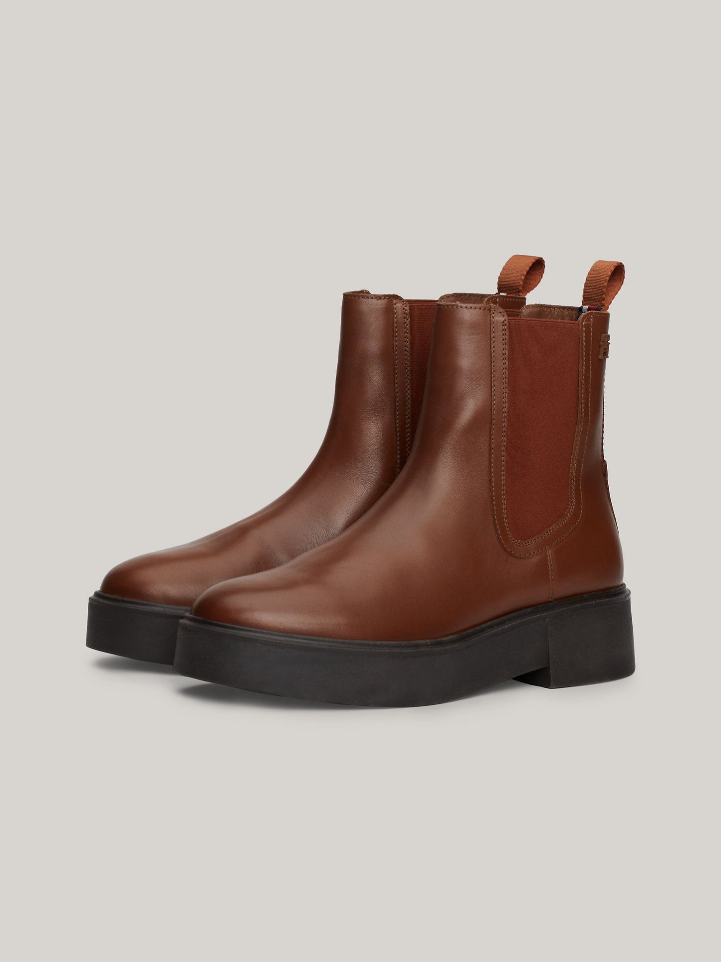 Monogram Leather Chelsea Boot (Brown)