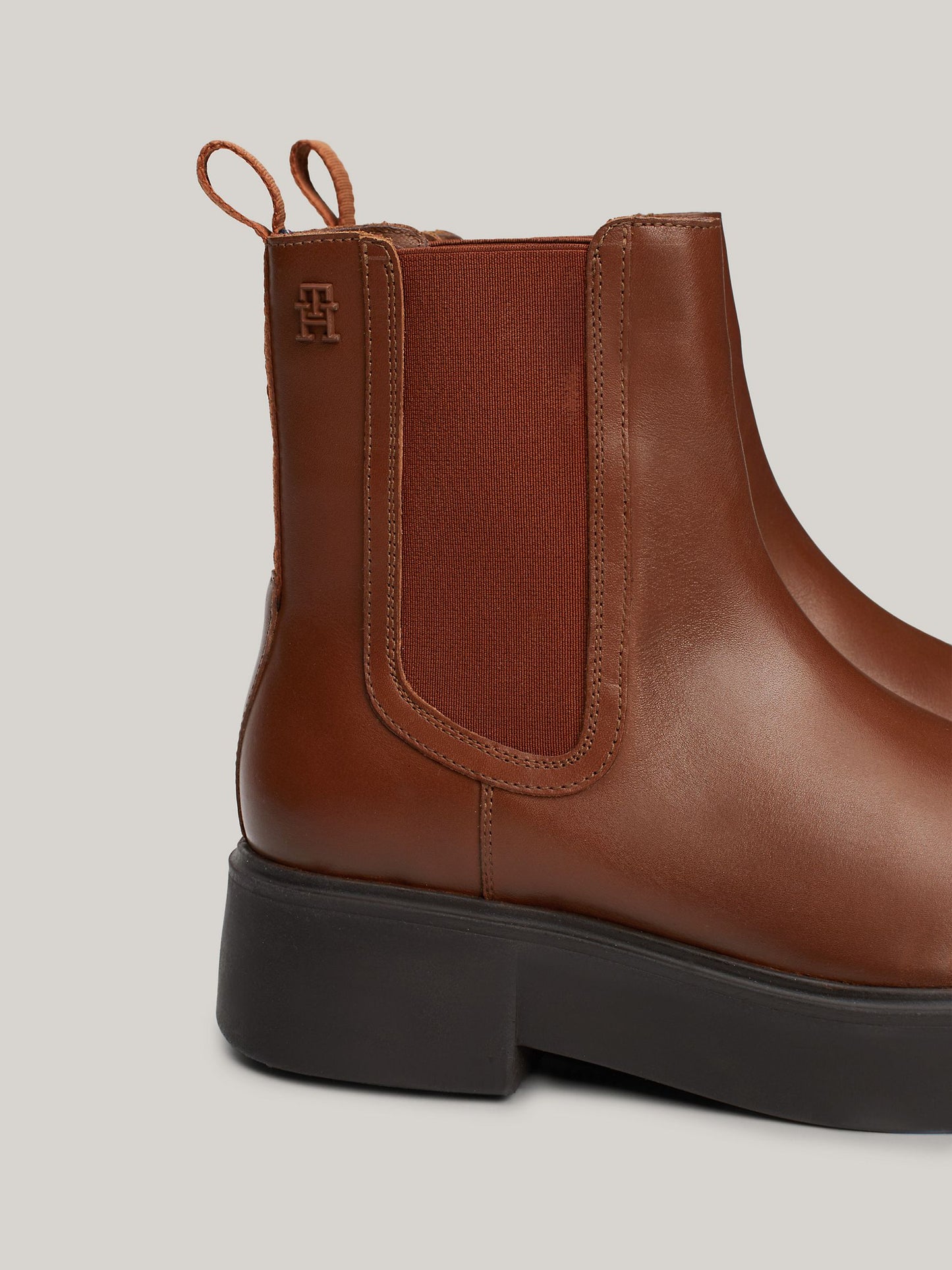 Monogram Leather Chelsea Boot (Brown)