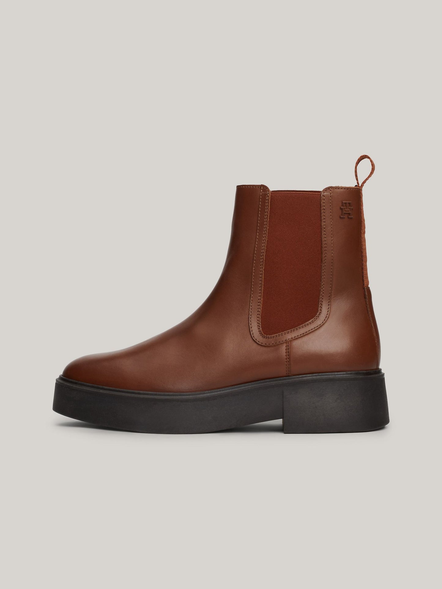 Monogram Leather Chelsea Boot (Brown)