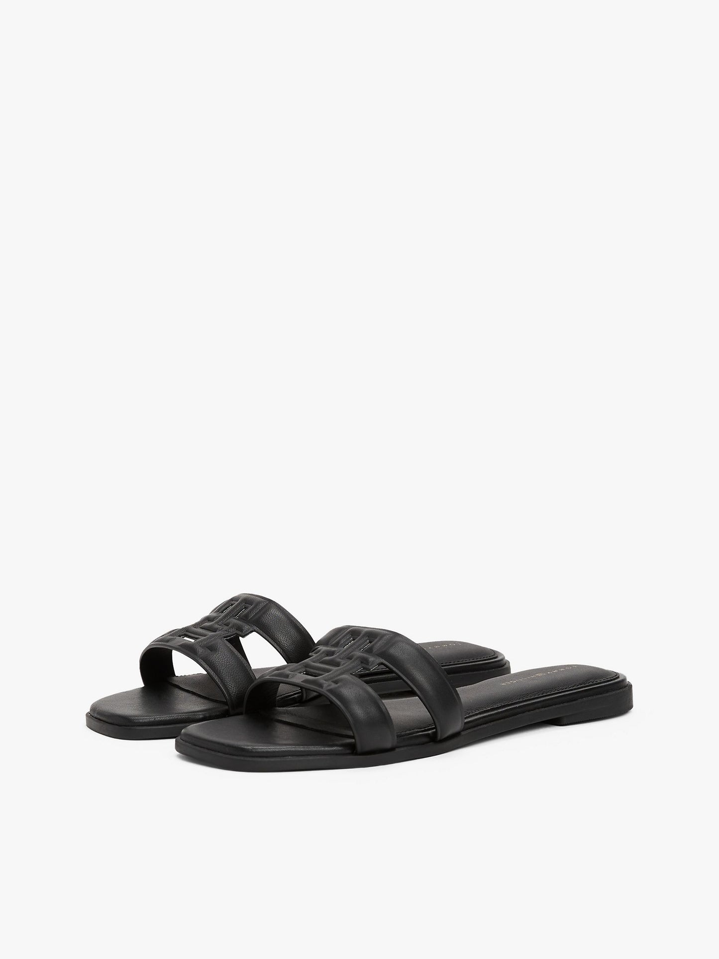 Leather TH Monogram Sandal (Black)