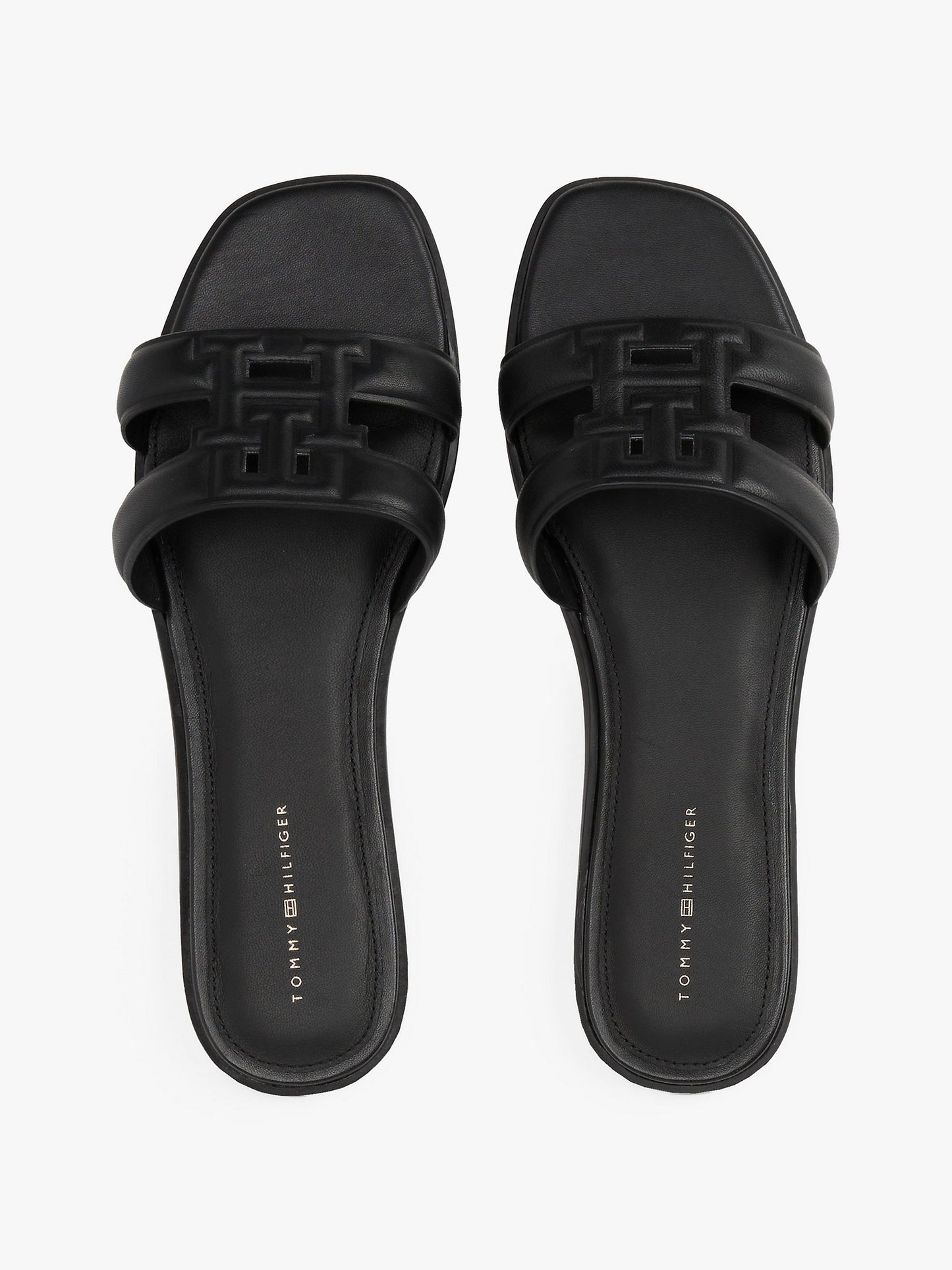 Leather TH Monogram Sandal (Black)