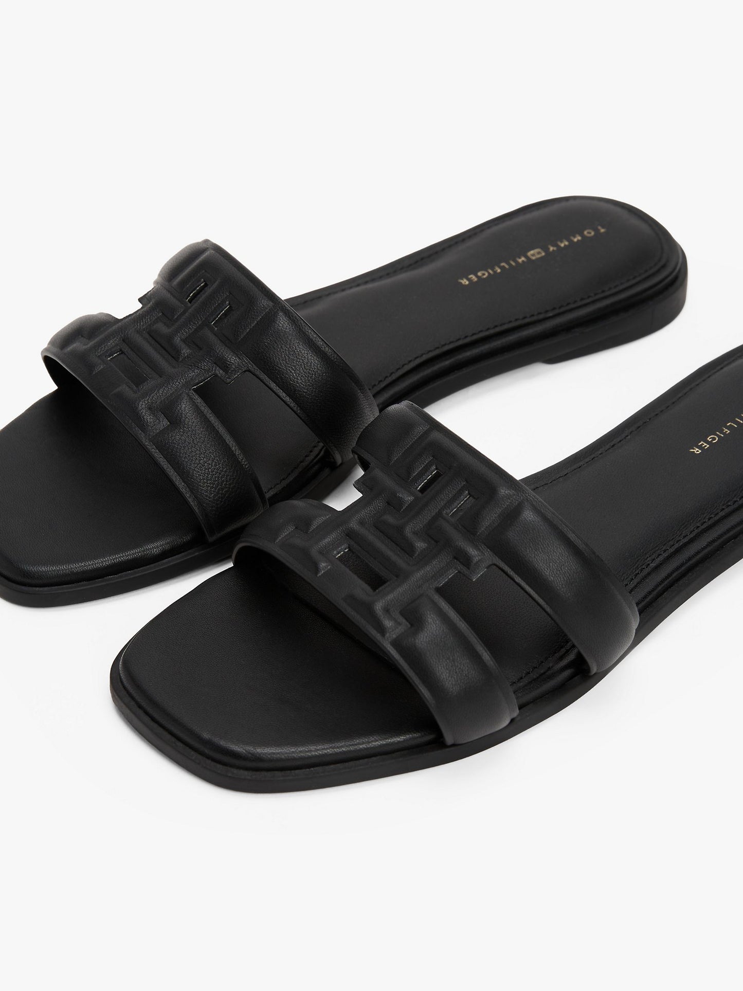 Leather TH Monogram Sandal (Black)