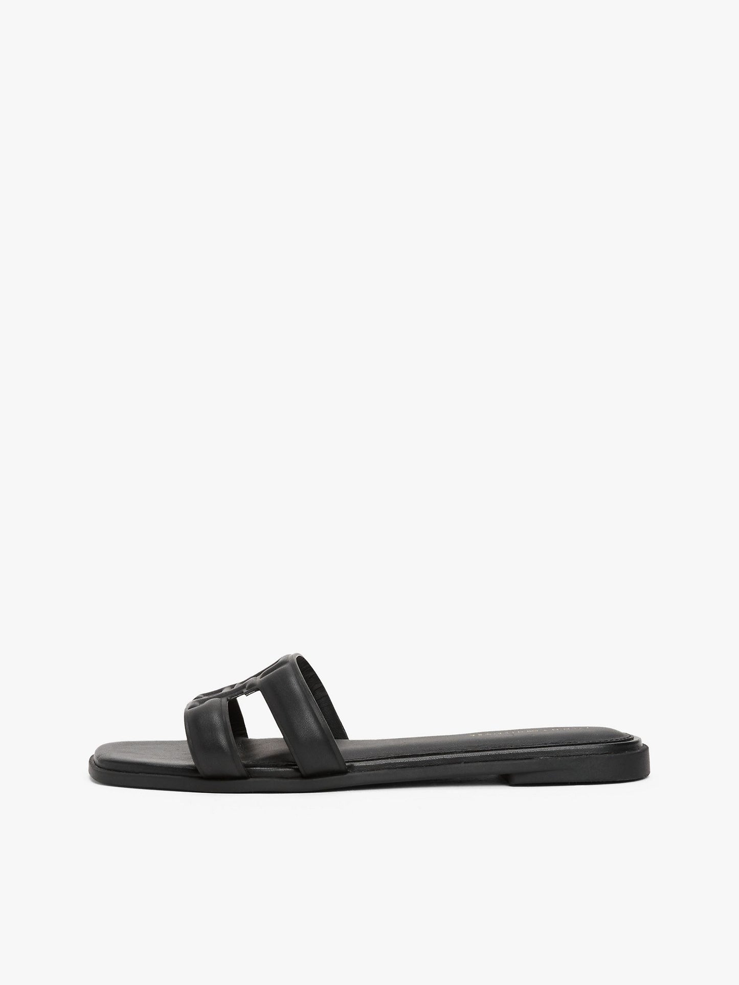 Leather TH Monogram Sandal (Black)