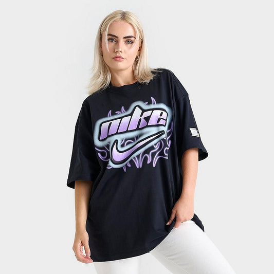 Oversized Short-Sleeve T-Shirt (Black / Multi)