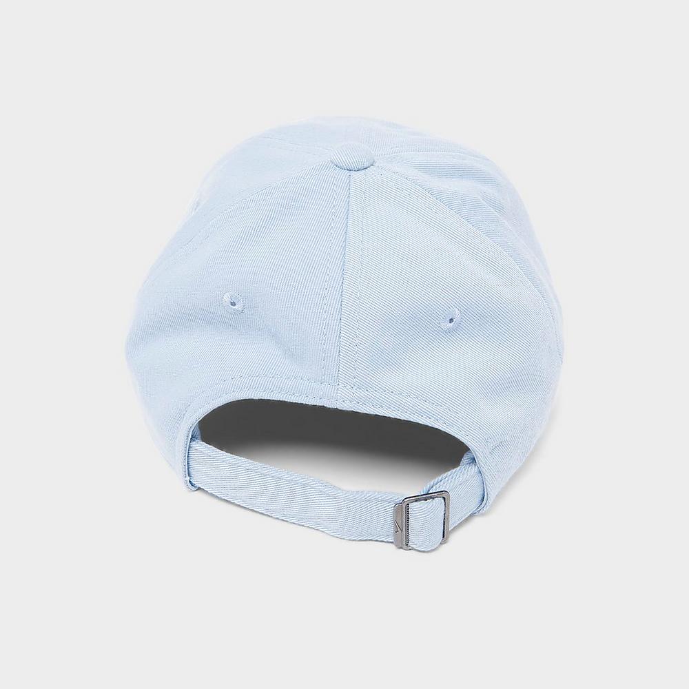 Small Swoosh Unstructured Strapback Hat (Light Armory Blue / Sail)