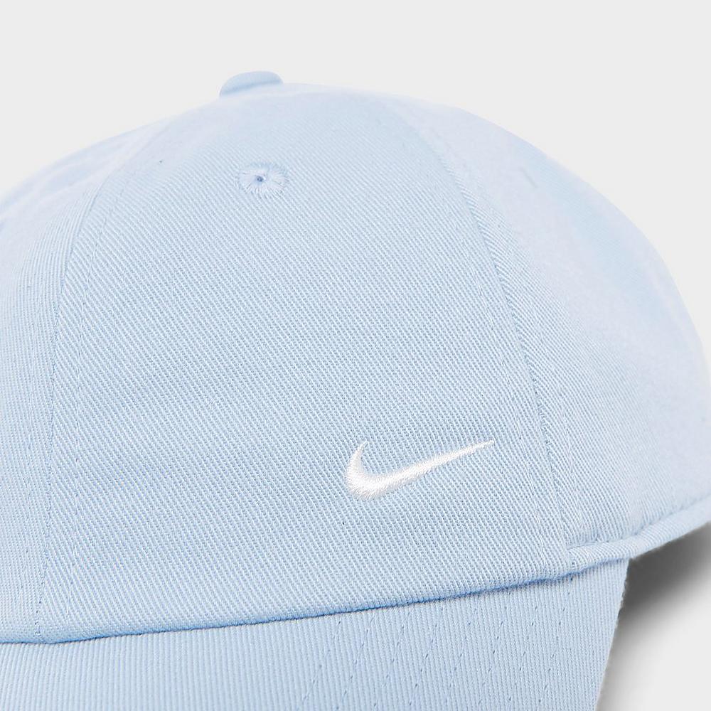 Small Swoosh Unstructured Strapback Hat (Light Armory Blue / Sail)