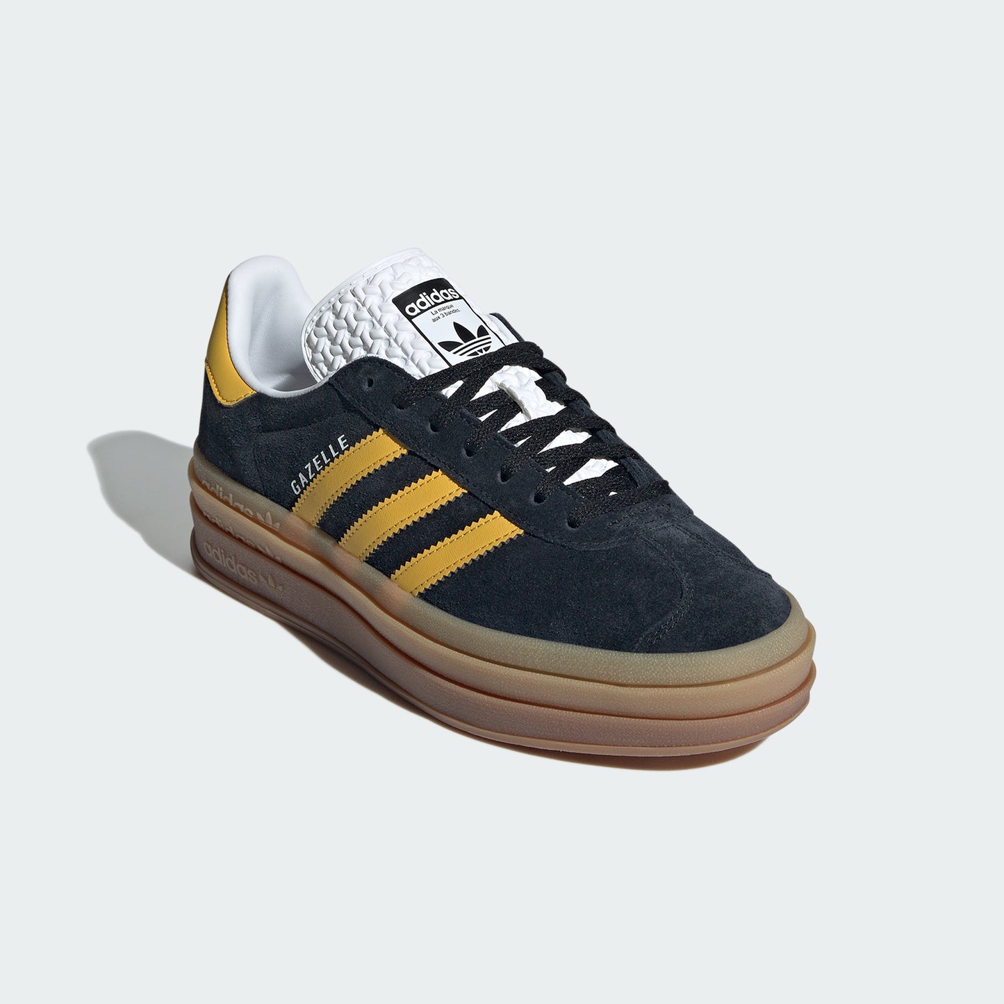 Gazelle Bold Shoes (Core Black / Bold Gold / Cloud White)