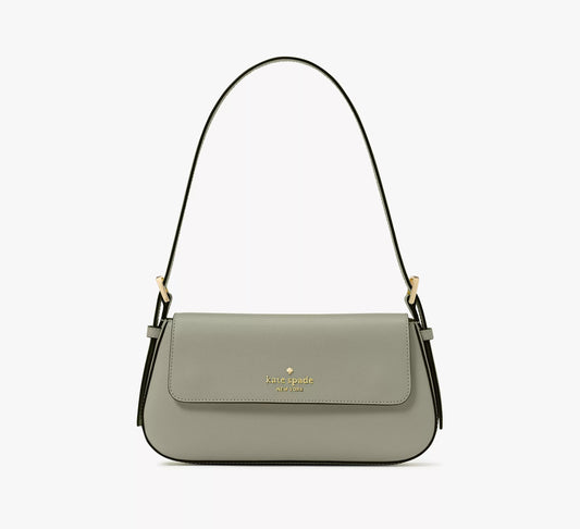 Madison Saffiano Leather Small Flap Shoulder Bag (Dusky Pine)