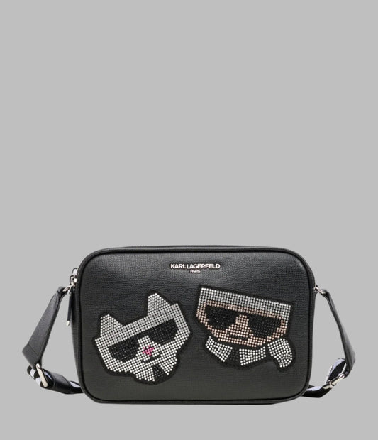 Maybelle Rhinestone Duo Crossbody (Black)