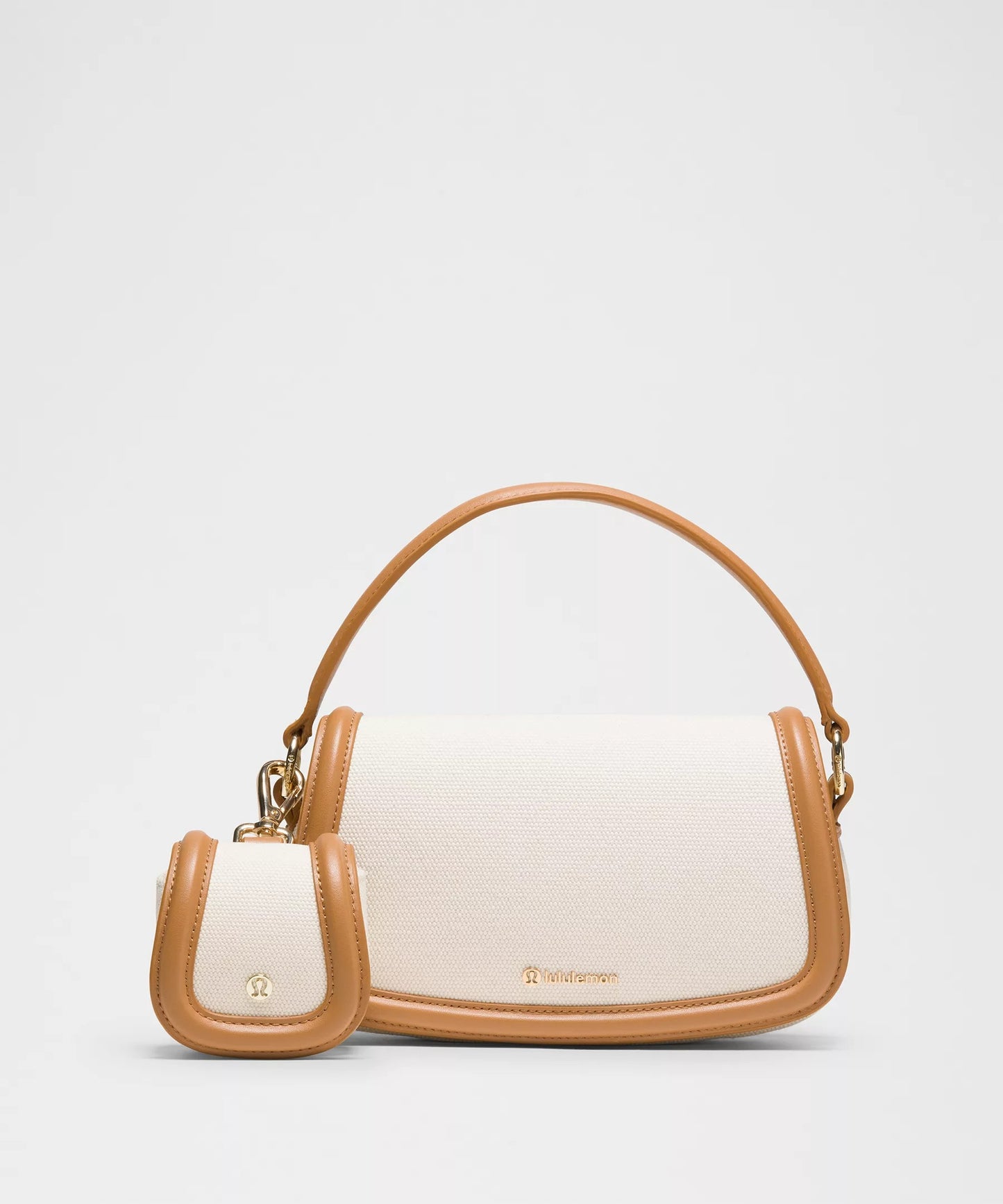 Canvas Mini Bag (Natural / Chestnut Brown)