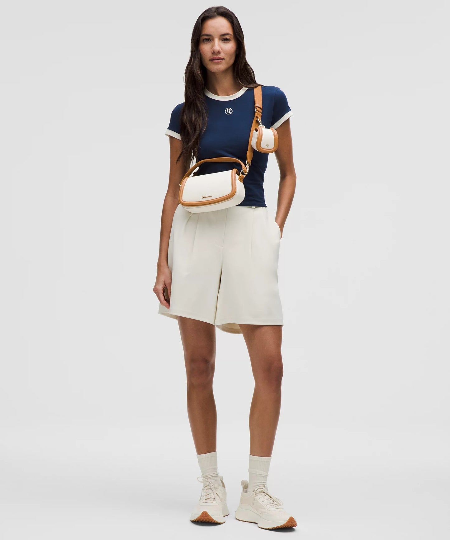 Canvas Mini Bag (Natural / Chestnut Brown)