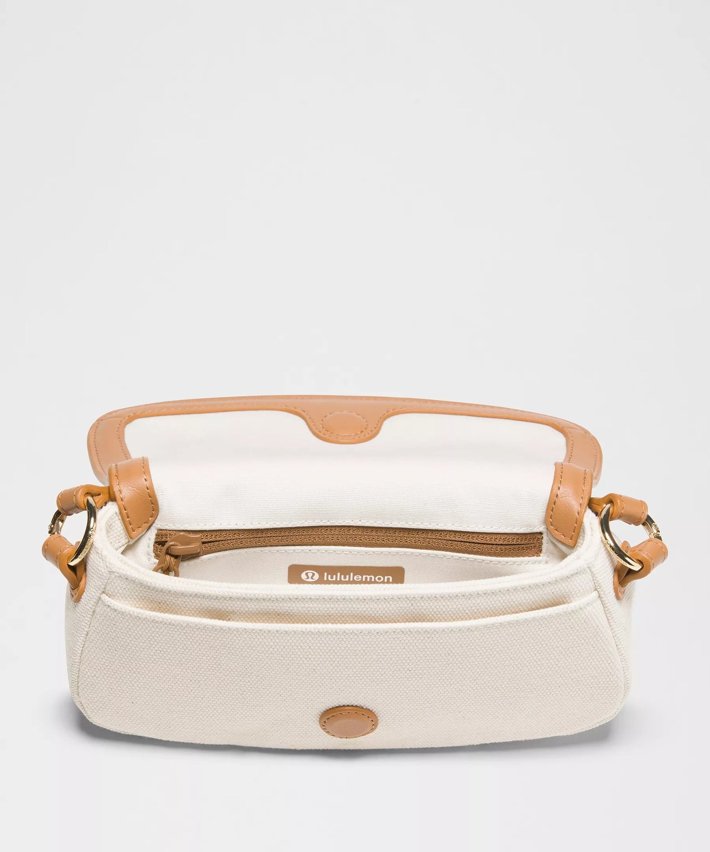 Canvas Mini Bag (Natural / Chestnut Brown)