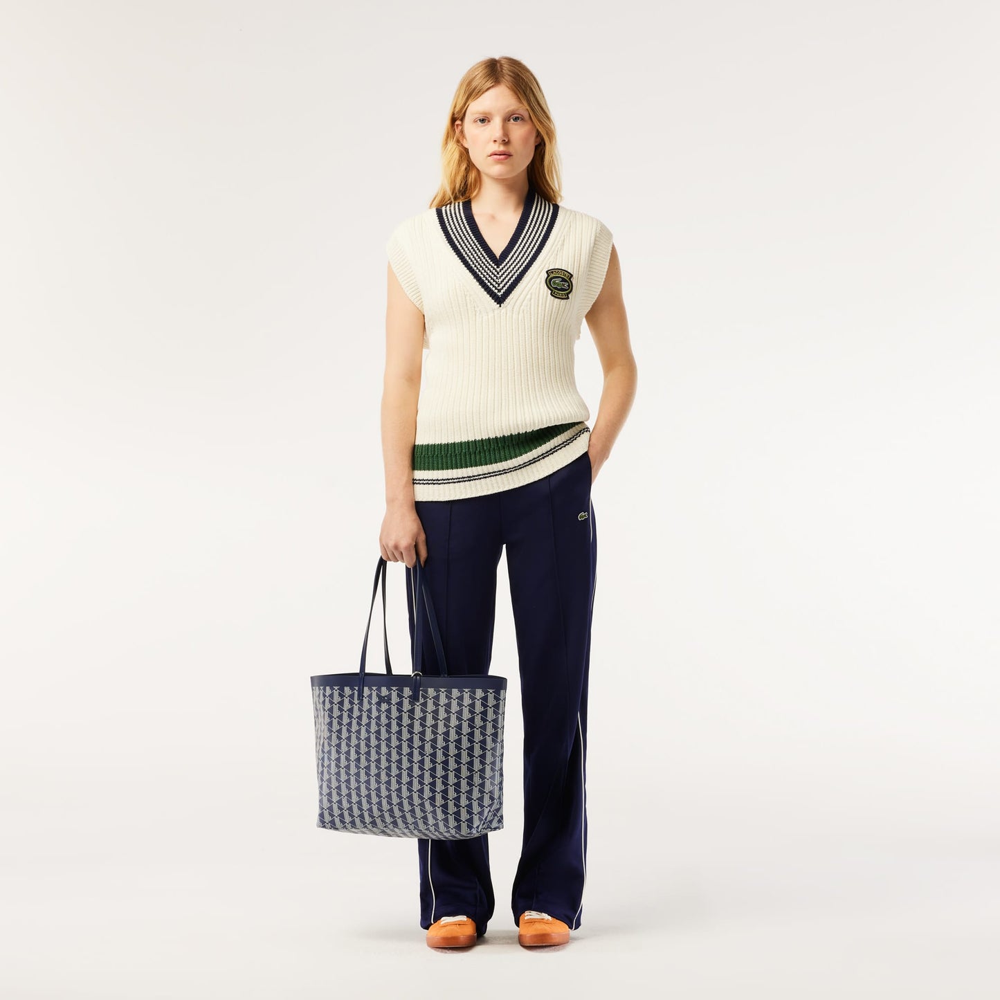 Zely Tote with Pouch (Mono Marine Farine)