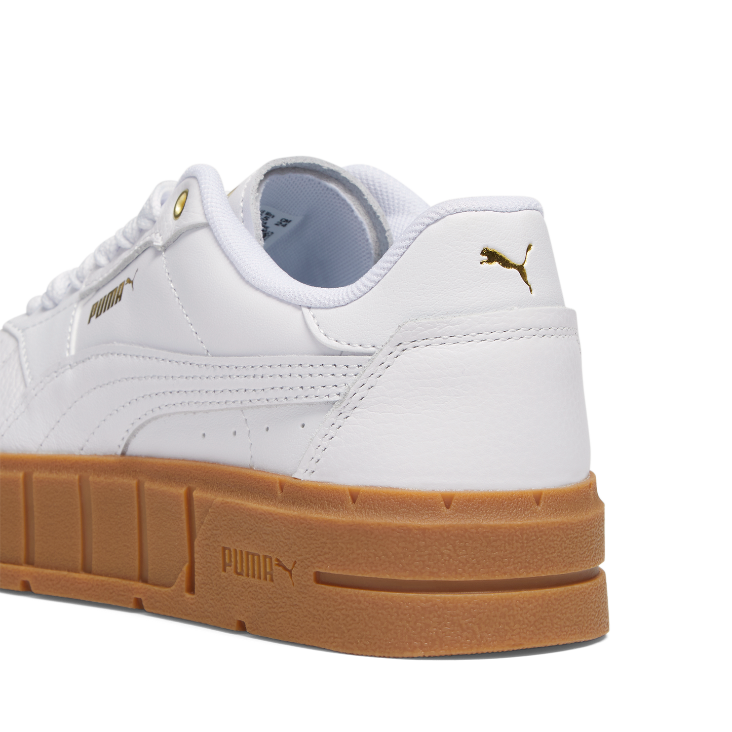 Cali Court Leather Sneakers (White / White / Gold)