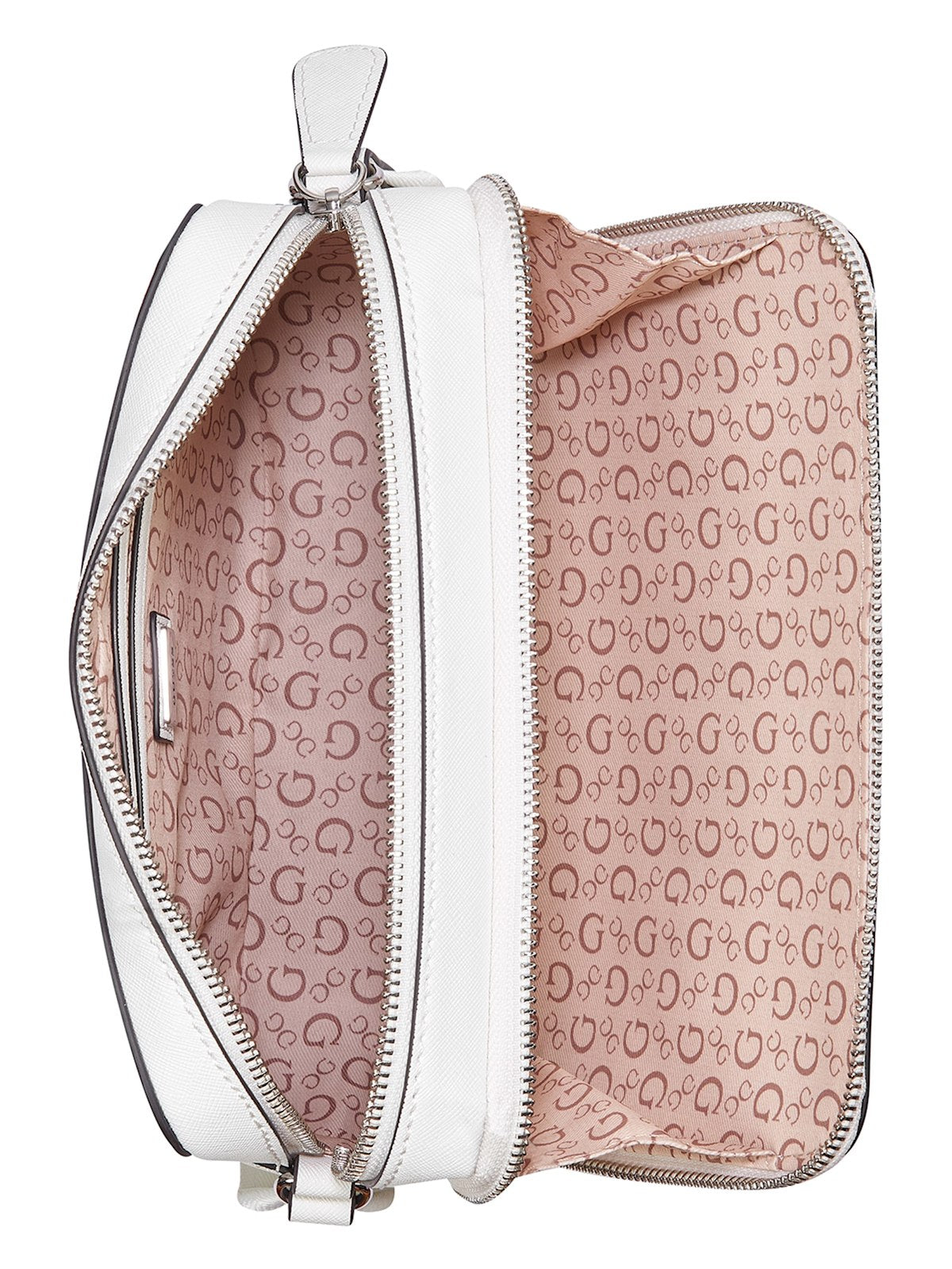 Haddington Mini Double-Zip Crossbody (White)