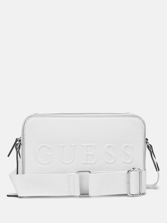 Haddington Mini Double-Zip Crossbody (White)