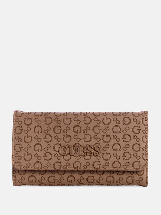 Bowie Debossed Logo Slim Wallet (Latte)